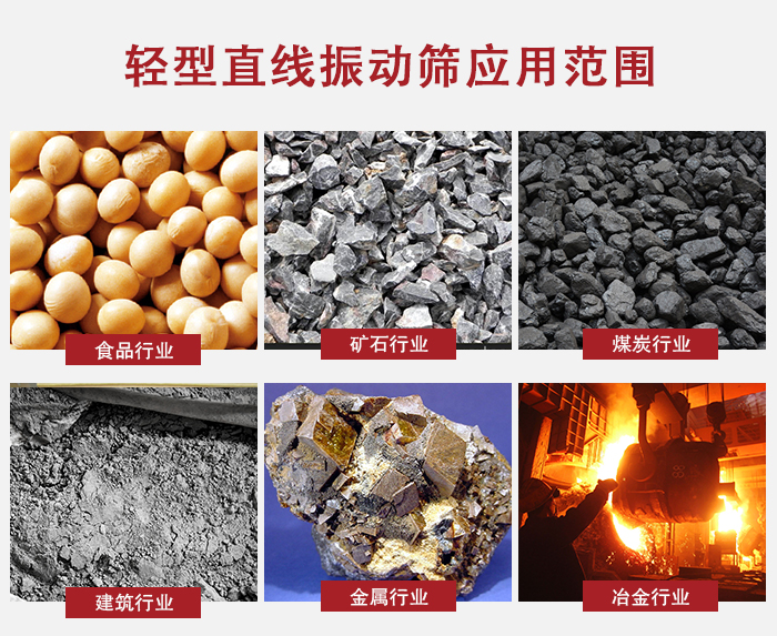 輕型直線振動篩應用范圍較廣多使用與顆粒狀,粉狀以及其它重型行業(yè)的輸送。
